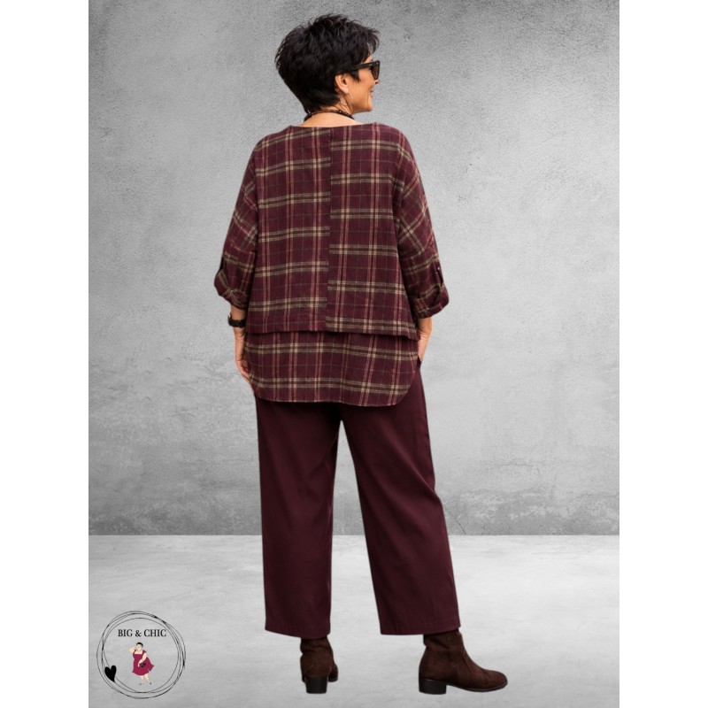 FRENZI  Shirt Ruit  Flanel Beere