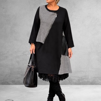 FRENZI Jurk A-Lijn Stoere Details