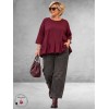 FRENZI Shirt Met Plooien Bordeaux