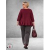 FRENZI Shirt Met Plooien Bordeaux