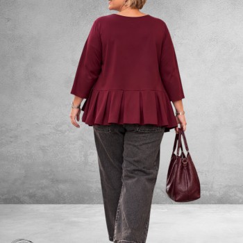 FRENZI Shirt Met Plooien Bordeaux