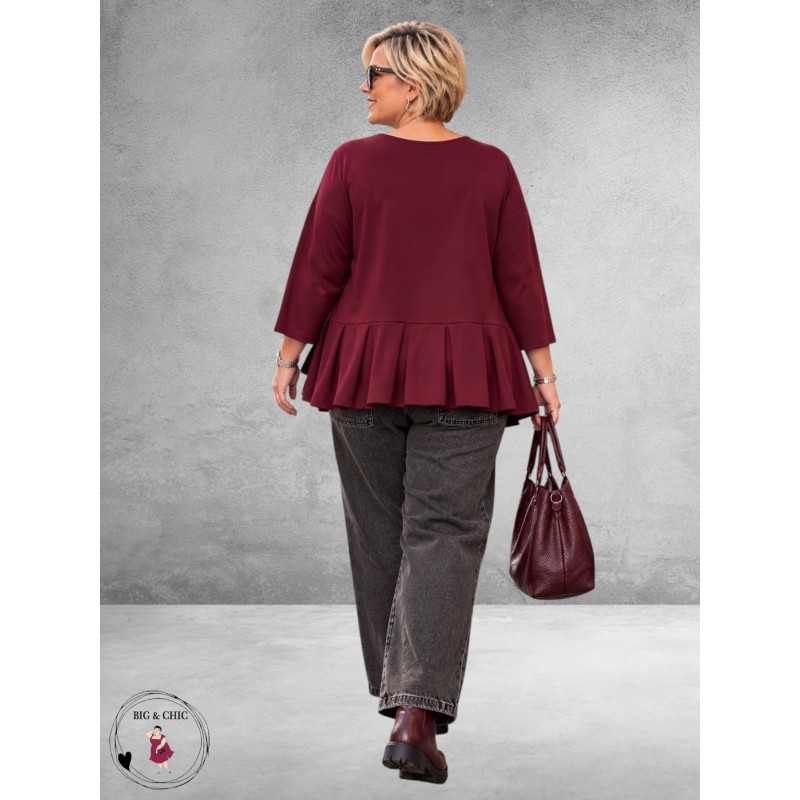 FRENZI Shirt Met Plooien Bordeaux