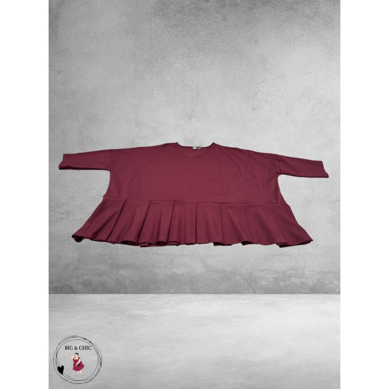 FRENZI Shirt Met Plooien Bordeaux