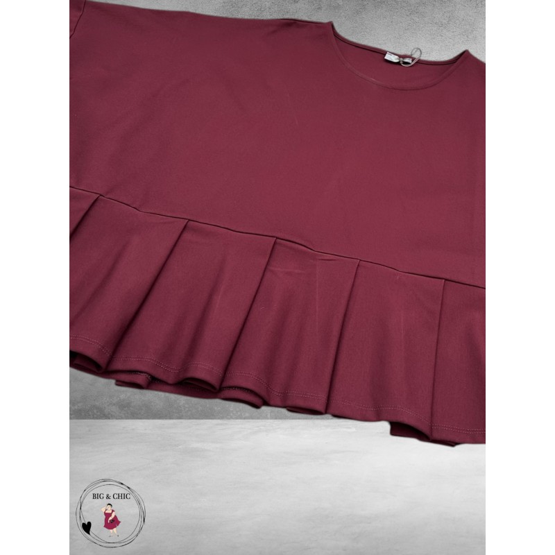 FRENZI Shirt Met Plooien Bordeaux