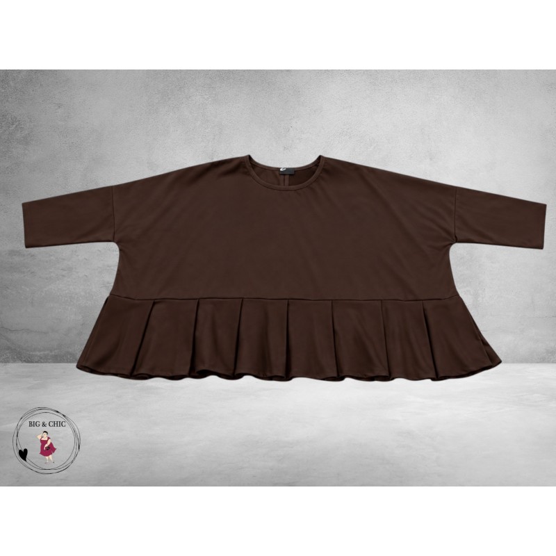 FRENZI Shirt Met Plooien Bruin