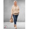 FRENZI Sweater/Hoodie Beige/Leopard