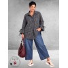 FRENZI Blouse Flanel Ruit Blauw/Creme