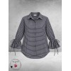 FRENZI Blouse Flanel Ruit Blauw/Creme