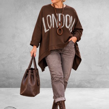 FRENZI Sweater LONDON Oversized Bruin