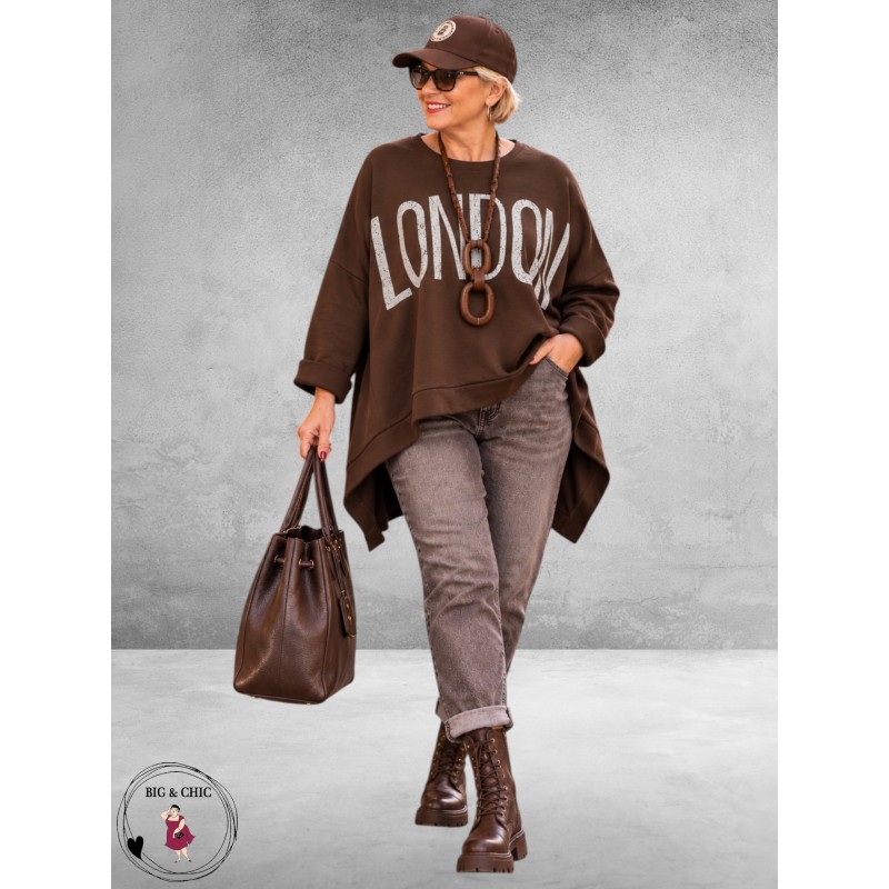 FRENZI Sweater LONDON Oversized Bruin