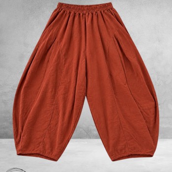 FRENZI Broek Ballon Baby Rib Corduroy Roestbruin