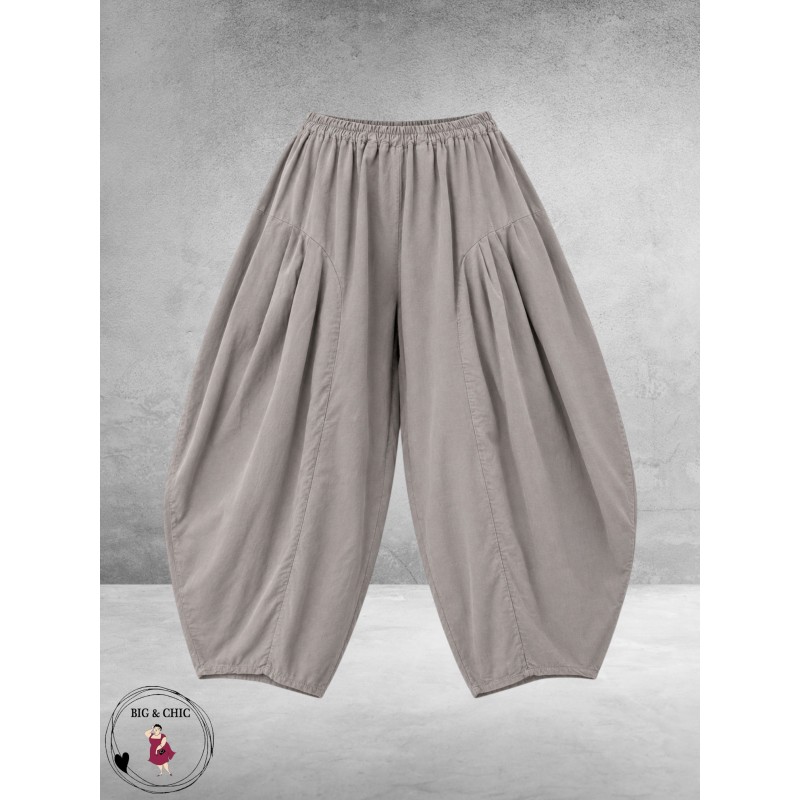 FRENZI Broek Ballon Baby Rib Corduroy Lichtgrijs