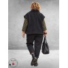 FRENZI Bodywarmer Velours/Teddy Zwart