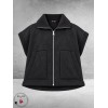 FRENZI Bodywarmer Velours/Teddy Zwart