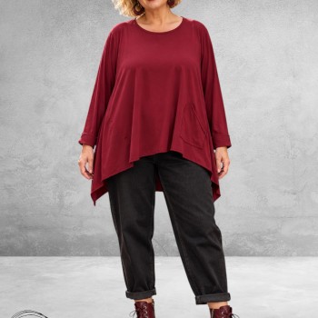 FRENZI Shirt A-Lijn Oversized Bordeaux