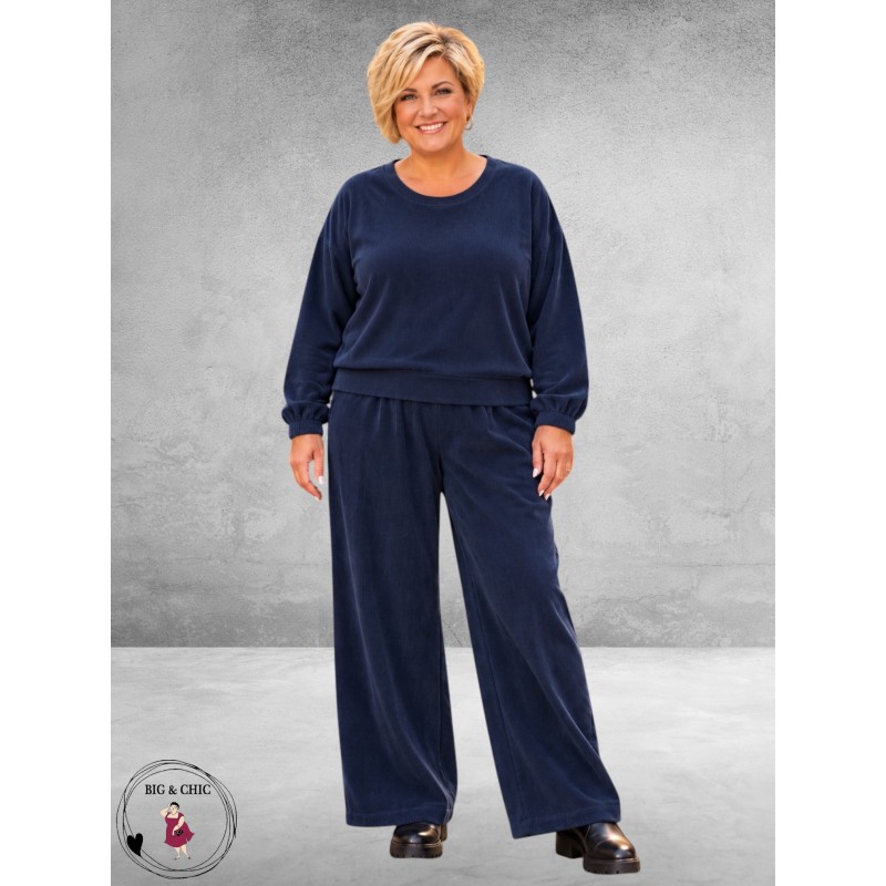 FRENZI Broek Corduroy Blauw