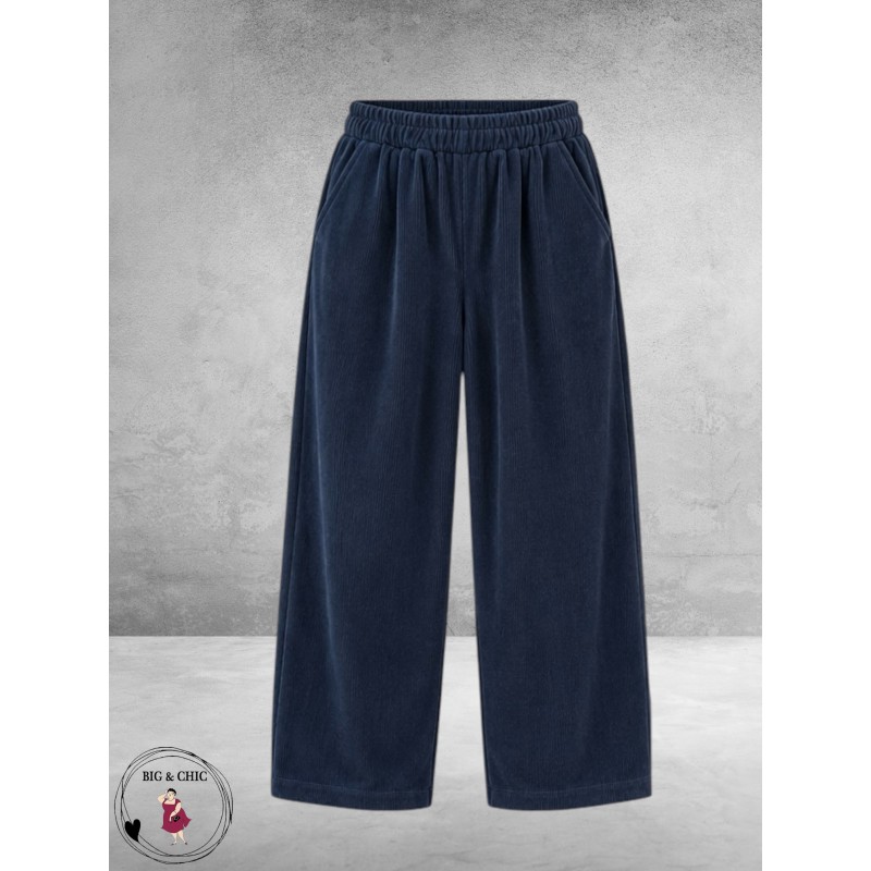 FRENZI Broek Corduroy Blauw