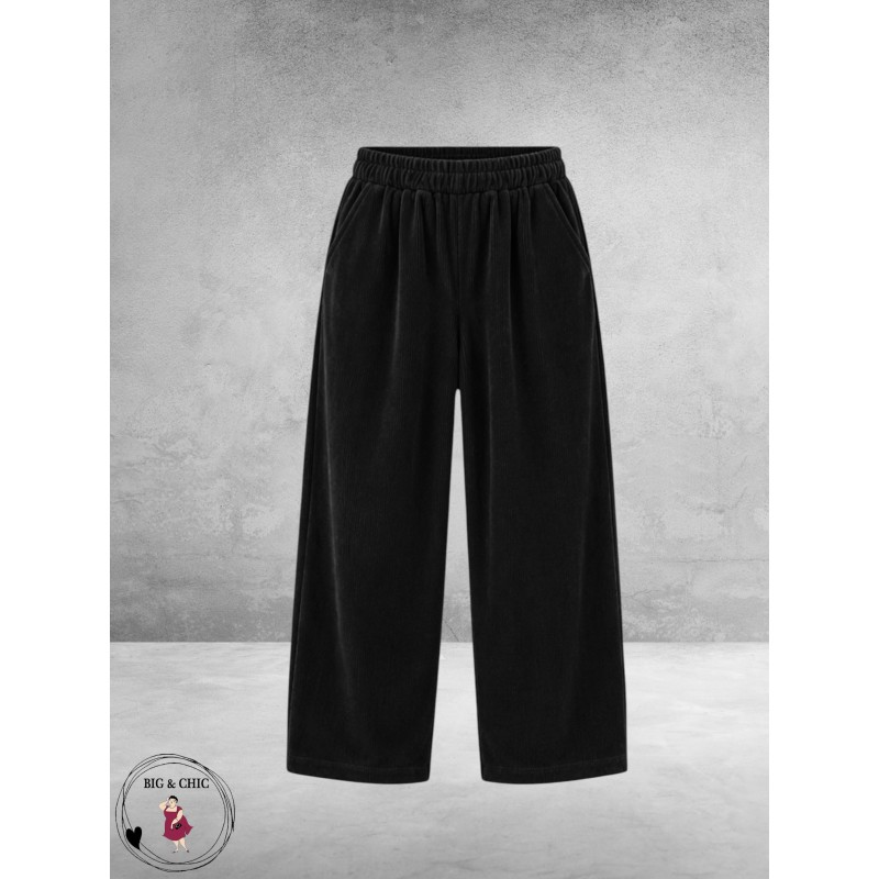 FRENZI Broek Corduroy Zwart