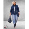 FRENZI Sweater Corduroy Asymmetrisch Blauw