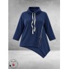 FRENZI Sweater Corduroy Asymmetrisch Blauw