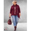 FRENZI Sweater Corduroy Asymmetrisch Bordeaux