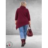 FRENZI Sweater Corduroy Asymmetrisch Bordeaux