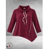 FRENZI Sweater Corduroy Asymmetrisch Bordeaux