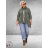 FRENZI Sweater Corduroy Asymmetrisch Olijf