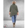 FRENZI Sweater Corduroy Asymmetrisch Olijf