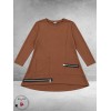 FRENZI Shirt Jersey Ritsdetail Bruin