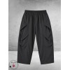 FRENZI Broek Trendy Karotten Sierplooien Zwart