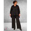 FRENZI Blouse High-Low Katoen Zwart