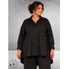 FRENZI Blouse High-Low Katoen Zwart