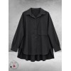 FRENZI Blouse High-Low Katoen Zwart