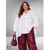 FRENZI Blouse High-Low Katoen Wit