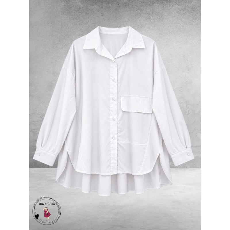 FRENZI Blouse High-Low Katoen Wit