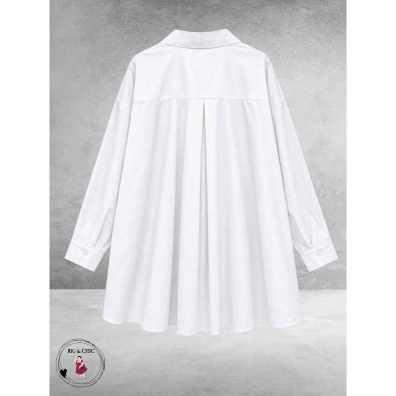 FRENZI Blouse High-Low Katoen Wit