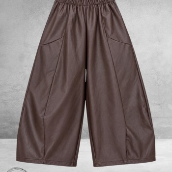 FRENZI Broek Leerlook Ballon Bruin