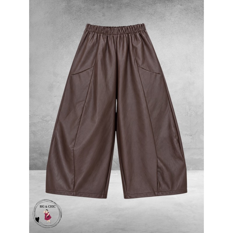 FRENZI Broek Leerlook Ballon Bruin