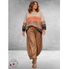 FRENZI Broek Leerlook Ballon Camel