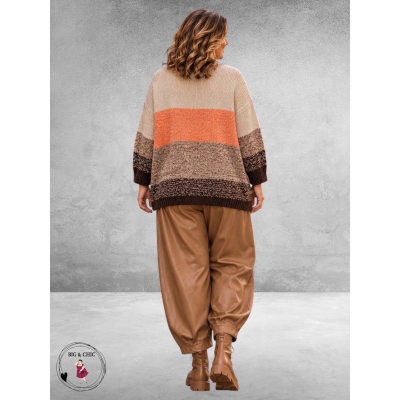 FRENZI Broek Leerlook Ballon Camel