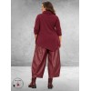 FRENZI Broek Leerlook Ballon Bordeaux