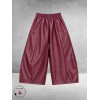 FRENZI Broek Leerlook Ballon Bordeaux