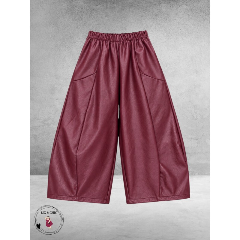 FRENZI Broek Leerlook Ballon Bordeaux