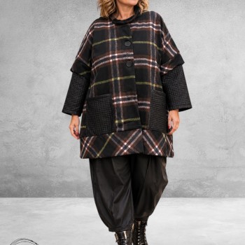 FRENZI Jas Ruit/Leerlook Herfstkleuren