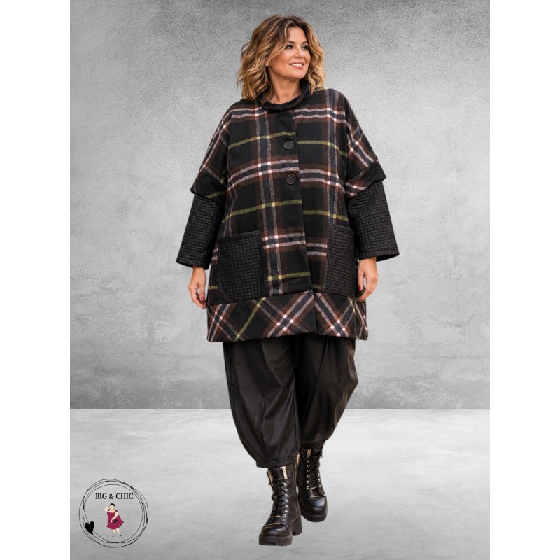 FRENZI Jas Ruit/Leerlook Herfstkleuren