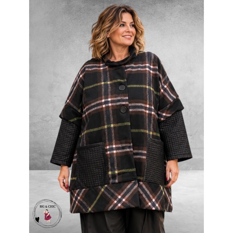 FRENZI Jas Ruit/Leerlook Herfstkleuren