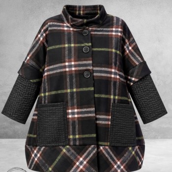 FRENZI Jas Ruit/Leerlook Herfstkleuren