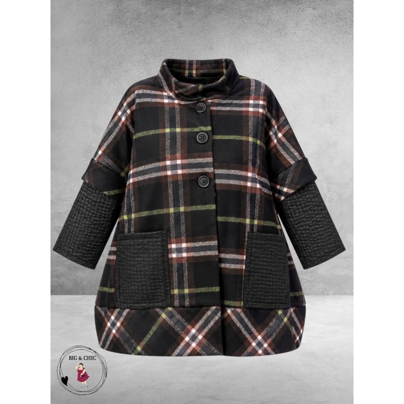 FRENZI Jas Ruit/Leerlook Herfstkleuren
