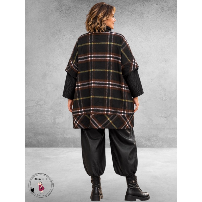 FRENZI Jas Ruit/Leerlook Herfstkleuren